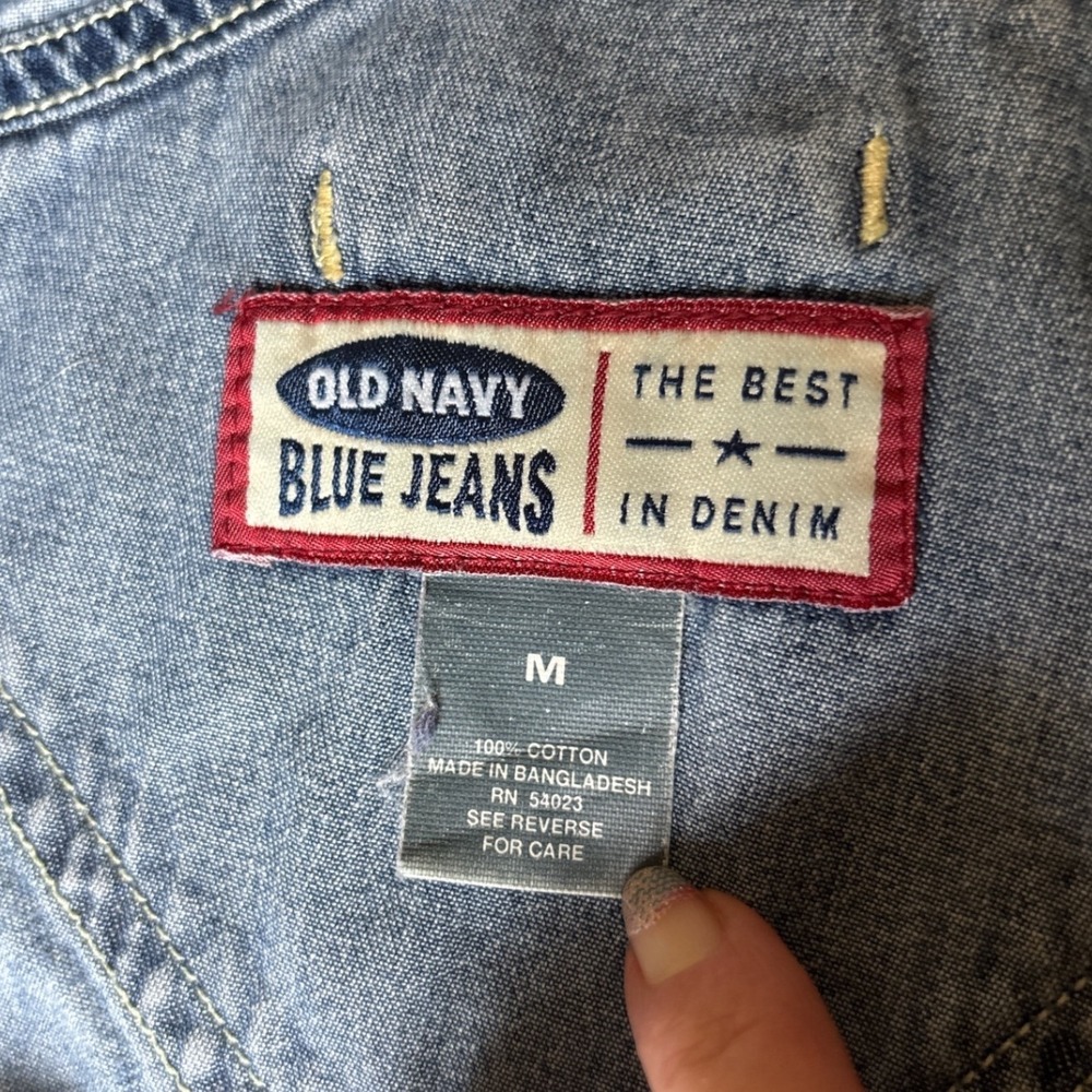 Vintage 90s Y2K Old Navy Denim Overalls Shortalls Medium - Picture 4 of 11
